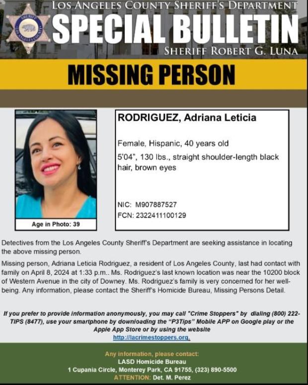 Adriana Rodriguez Southern California mother last seen April 17, help locate